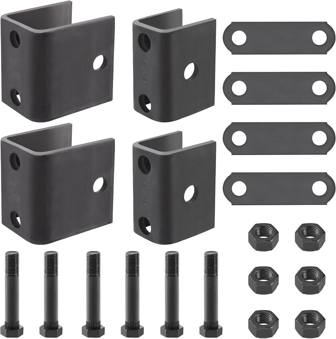 Lonffery Trailer Leaf Spring Hanger Kit for 1-3/4" Double Eye Springs, Single Axle 20007000 lbs, Trailer Suspension & Shackle Hardware Kit