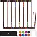 28In Croquet Party Set for 8 Players - Made of Long-Lasting Pine Wood, Family Fun for Backyards, Camping and More, Comes with Colorful Mallets, PE Balls, Wickets, Stakes, and Carrying Bag