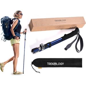 TREKOLOGY TREKZ SE Collapsible Trekking Pole (1pc) - Lightweight Walking Stick for Hiking and Trekking - Ideal for Men, Women, and Seniors