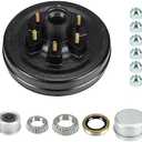 Youxmoto 12 x 2 Trailer Brake Drum Kit for 5200 lb Axles, 6 on 5.5 Trailer Brake Drum Assembly 6-Hole, 5.5" B. C for Dexter Rvs