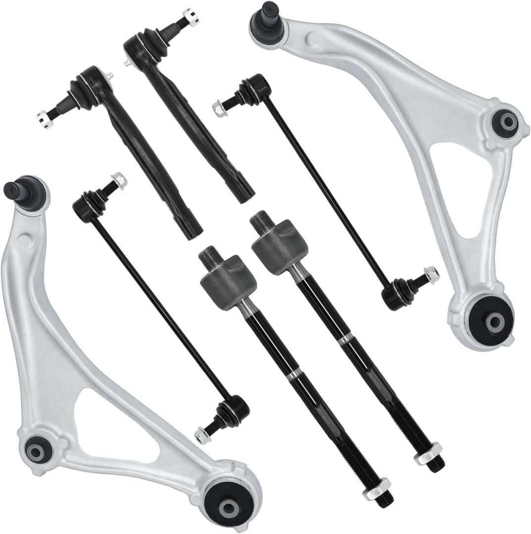 8Pcs Suspension Kit Front Lower Control Arm w/Ball Joints Outer Inner Tie Rod Sway Bay End Link Replacement for 2015-2018 Nissan Altima and 2016-2022 Maxima