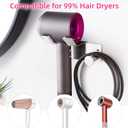 Hair Dryer Holder, Hair Dryer Holder Wall Mounted, Self Adhesive Blow Dryer Holder, Stainless Steel Dyson Hair Dryer Holder, Hairdryer Holder for Bathroom BANJEKT