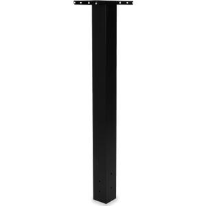 Ilyapa Black Metal Mailbox Post for Outside, 43x4x4 inch Metal Post Sleeve with Two Universal Mounting Plate Brackets for Curbside Residential Mailbox, Heavy Duty