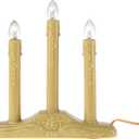 Creative Hobbies 3 Light Electric Candolier Indoor Christmas Candle Lamp, Ivory Plastic with Clear C7 Incandescent Light Bulbs