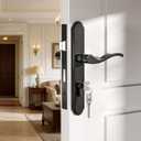 Storm Door Handle Complete SetStorm Door Handle Replacement Part with Lock Cylinder and Key, Fits for Screen and Storm Doors, 2-1/2" Handle PZ, Matte Black