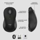 Logitech Signature M550 Wireless Mouse - for Small to Medium Sized Hands, 2-Year Battery, Silent Clicks, Bluetooth, Multi-Device Compatibility - Black
