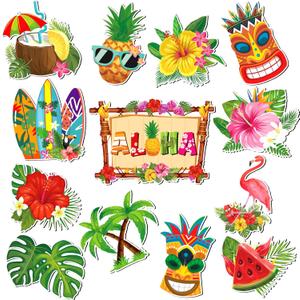 13 Pcs Summer Beach Car Magnets Cruise Door Magnets Decorations Pineapple Palm Tree Refrigerator Hawaii Tropical Fridge Decor Flamingo Magnetic Decals Sticker for Fridge