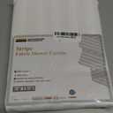 Barossa Design Waterproof Fabric Shower Curtain or Liner Standard Size, Satin Damask Striped, Machine Washable, Hotel Quality, 72x72 Inches (White)