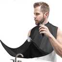 Likeny Beard Bib Beard Apron Gifts for Men Dad Fathers Day Anniversary Valentines Day Stocking Stuffers Christmas Gift for Him Boyfriend Husband From Daughter Son Beard Trimming Catcher Bib Black