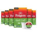 Folgers Half Caff Coffee, Medium Roast, Keurig K-Cup Pods, 10 Count (Pack of 6) (EXP 12/23/26)