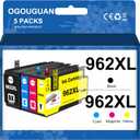 962XL Ink Cartridges Combo Pack Replacement for HP962XL/962 Ink Cartridges Combo Pack Work for HP Officejet Pro 9010 Series Ink Cartridges 9015 9020 Printer ( Black Cyan Magenta Yellow,4 Pack)