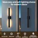Black Long LED Porch Lights 34 in Modern Exterior Wall Sconce Waterproof Aluminum & Glass Outdoor Wall Lights 3000K Warm Light Outside Lights for House Garage Front Door Patio,1 Pack