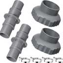 4 Pcs Pool Vacuum Hose Adapter Kit, 1-1/4 or 1-1/2 Hose Connector Coupling and compatible with 11238 B Adapter for Swimming Pool Vacuum Cleaner Filter Pump Surface Skimmer Small (Gray)