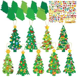 chiazllta 945Pcs DIY Christmas Tree Craft Kit Kids Holiday Art Making Craft with Stickers, Make Your Own Christmas Bookmark Xmas Party Favor Decoration Home Classroom Game Activities
