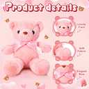 Aoriher 6 Pcs Bear Stuffed Animal Bulk Baby Shower Bear Plush Toys Soft Cute Sleeping and Playing Decorations for Kids Graduation Gift Baby Shower Birthday Party Favor(Pink)