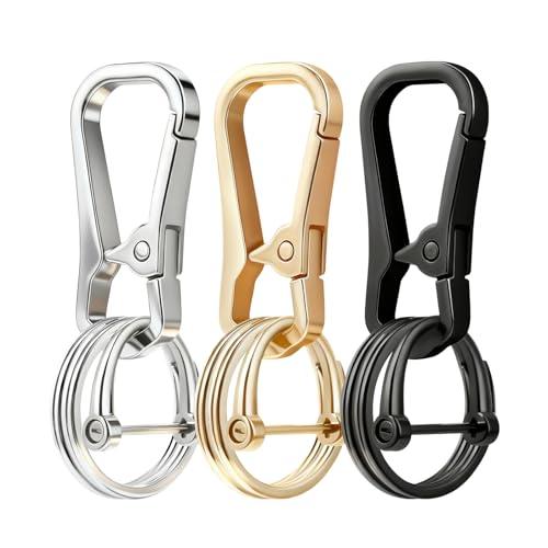 hejojoyzao Keychain Clip with Key Rings and D Ring, Metal Key Chain Hooks Holder for Home Car Keys Carabiner Men Women