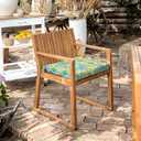 LVTXIII Outdoor Chair Cushions, Water Repellent Patio Furniture Cushions Outdoor Square Chair Pads with Ties for Dining Chairs and Garden Furniture Decoration, 18.5"x16"x2" Set of 4, Damask Green