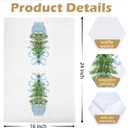 Chinoiserie Christmas Kitchen Towels Set - Blue Bow Coquette Christmas Tree Dish Towels, Blue Christmas Hand Towel for Bathroom Kitchen, Grandmillennial Decor, 16x24 Inches Set of 2