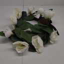All Seasons Wreath for Front Door w/Silk Cream Magnolia, 20Inch Year Round Outdoor Spring Summer Wreath Farmhouse Indoor Decor, Flower Wreath for Wedding Home Wall Window Porch