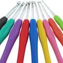 RLECS 9PCS 2-6mm Colorful Stainless Steel Hand Knitting Woolen Soft Shank Crochet Hooks DIY Yarn Weave Tool Suitable for Sweaters Gloves Hat Scarves
