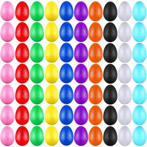 Yeshone 100 Pieces Egg Shakers Bulk Musical Instruments Percussion Maracas Egg for Kids Toys Plastic Shaker for Learning DIY Painting, Classroom Music, Rhythm(10 Color)