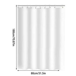 Shower Curtains 80X180Cm Bath Curtain Plain Color Bathroom Waterproof Thickened Polyester Bathroom Partition Curtain Door Curtain, White