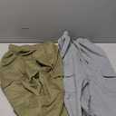 LessonZoo 3 Pack Girls Wide Leg Sweatpants Kids Cargo Baggy Pants Drawstring Casual Athletic Joggers for Teens 5-14 Years(Army Green, Light Gray, Black,Medium)