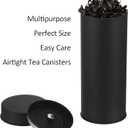 6 Pack Tea Tin Canister with Airtight Double Lids, 21 Fl Oz Tin Can Box and Large Round Kitchen Canisters for Loose Tea, Coffee, Candy and Spices(Black)