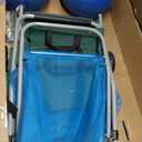 DoubleFill Foldable Beach Cart with 12 Inch Balloon Wheels for Sand, 100 lb Capacity Beach Wagon with Aluminum Frame, Removable Tote, Folding Sand Cart for Gear, Fishing, Camping(Blue Green,Classic)
