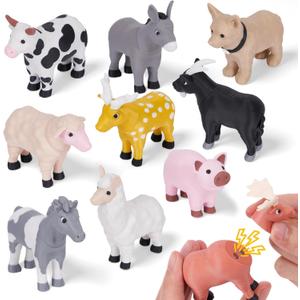 Cessfle 40 Pieces Magnetic Farm Animals Toys Play Set, Fun and Educational 3D Printed Animals for Easter Basket Stuffers, Easter Gifts for 3-5 5-7 8-12 Year Old Kids Boy Girl
