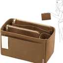 ZTUJO Purse Organizer, Felt Bag Organizer Purse Organizer Insert For Speedy, Neverfull, Graceful, Neverfull,Tote, Handbag,Shaper (Slender Medium, Lighting Coffee)