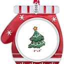 GUOER 2025 Christmas Tree Ornament Picture Frame Holiday Keepsake Gift Home Decor Christmas Decorations Xmas Gifts Pendant with 2 Photo Frame Insert (2025 Gloves)
