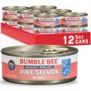 Bumble Bee Skinless & Boneless Canned Pink Salmon in Water, 5 oz Cans (Pack of 12) - Premium Wild Caught Salmon for Sandwiches & Recipes - 20g Protein per Serving - Gluten Free, Kosher, MSC Certified, Best By: Mar/2028
