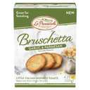 La Panzanella Garlic and Parmesan Bruschetta Crackers - Italian-inspired Toasts, For Soups, Dips, Spreads or Snacks, 4.23oz (120g), Best if Used By 26/01/2025
