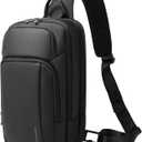 BANGE Sling Bag, Waterproof Shoulder bags with Pad Compartment, Crossbody Backpack for Men (Black)