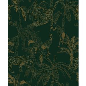 Heroad Dark Green Peel and Stick Wallpaper Boho Contact Paper Jungle Wall Paper Removable Self Adhesive Cheetah Wallpaper for Bedroom Living Room Cabinet Waterproof Bathroom Vinyl Roll 17.3"x78.7"