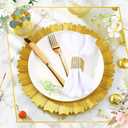 Mifoci 50 Pcs Bright Gold Charger Plates Bulk 13 Inch Plastic Round Chargers Fluted Edge Dinner Plate Wedding Decoration for Table Setting Wedding Party Event Tabletop, 13 x 0.8 inches