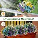 40 Bundles Artificial Fake Pansy Flowers for Outdoor Faux Silk Pansies Flowers for Outside Planter Porch Yard Patio Window Box Summer Decor(White, Yellow, Blue, Purple)