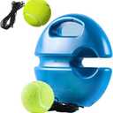 Q&F Tech Tennis Trainer Rebound Ball Set, Solo Tennis Practice Reaction Kit/Ball, Portable Tennis Self Training Tool/Device, 1 Training Base and 2 String Balls for Beginners/Adults - 1base+2balls