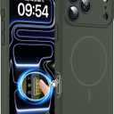 Magnetic for iPhone 17 Pro Max Case, Compatible with MagSafe, Integrated Silicone Camera Control Cover Protection, 3.0mm Thicken Silicone Phone Cover for 17 ProMax 6.9", Dark Green