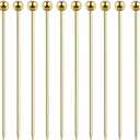 11 Pieces Stainless Steel Cocktail Picks Metal Martini Picks 4.3 inch Gold