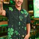 Cqinnifu Mens St Patricks Day Shirt,Short Sleeve St Patricks Day Hawaiian Shirts for Men (XXL)