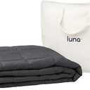 Luna Cooling Weighted Blankets for Adults - 100% Lyocell Rayon Soft Blanket Back to School Dorm Room Essentials - Travel Relaxation Gifts [15lbs - Queen - 60" x 80"] [Dark Grey] - Imported