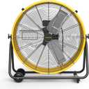 24 Inch High Velocity Floor Fan, 3-Speed Industrial Shop Fan, High Velocity Heavy Duty Metal Fan for Workshop, Garage,Warehouse,Factory