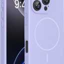 Miracase Magnetic for iPhone 16 Pro Max Case, [Soft Anti-Scratch Microfiber Lining], Compatible with MagSafe, Liquid Silicone Case Shockproof Drop Protection Phone Case for 16 ProMax,Light Purple