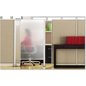 Quartet Privacy Screen, 64" x 38" Translucent Portable Wall Divider, Adjustable Height, Sturdy Aluminum Frame on Wheels, Includes Attachable White Board (WPS2000)