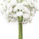 Floroom Ranunculus Artificial Flowers 18 Pcs White Faux Silk Mini Ranunculus Bulk Fake Wedding Filler Flowers for DIY Bouquets, Centerpieces, Bridal Shower Decorations & Arrangements
