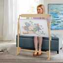 Cross Stitch Frame Wooden Embroidery Floor Stand 360 Rotation Needlework Stand Frame Holder Lap Hands Stand with Adjustable Frame 75 x 40cm