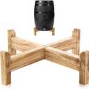 Lounsweer 45/50/55 Gallon Rain Barrel Stand, 500 lb Heavy-Duty Wooden Base for Rainwater Collection, Stable No-Bend Elevated Design, Fits Most Standard Barrels