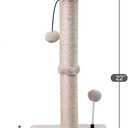MECOOL Cat Scratching Post Premium Basics Kitten Scratcher Sisal Scratch Posts with Hanging Ball 22in for Kittens or Smaller Cats (22 inches for Kitten, Beige)